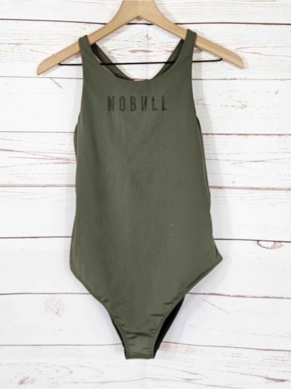 NOBULL MEDIUM Olive Green One-Piece SWIMSUIT Bodysuit!